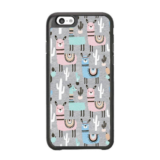 Ilama and Cactus Field iPhone 6 Plus | 6s Plus Case-Rubber Black (2D Case)-Oxvistore