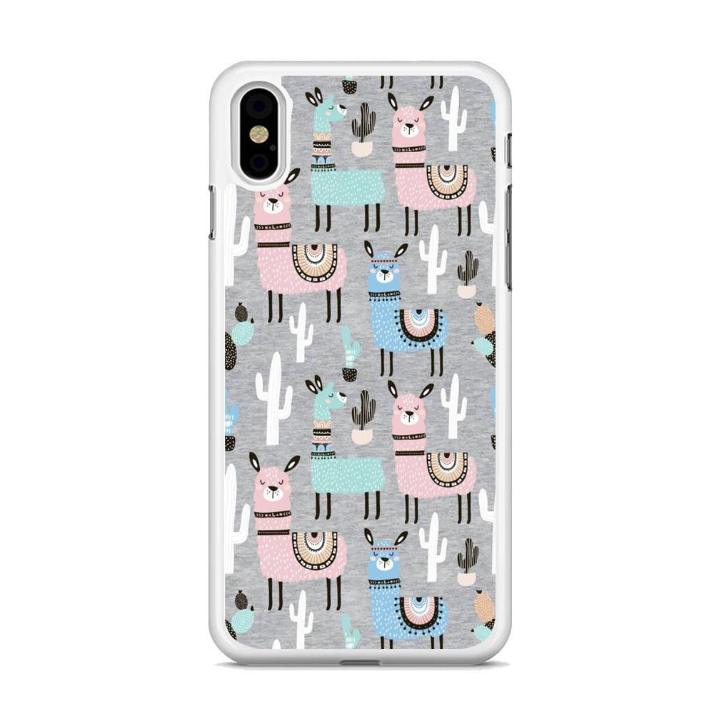 Ilama and Cactus Field iPhone X Case-Oxvistore