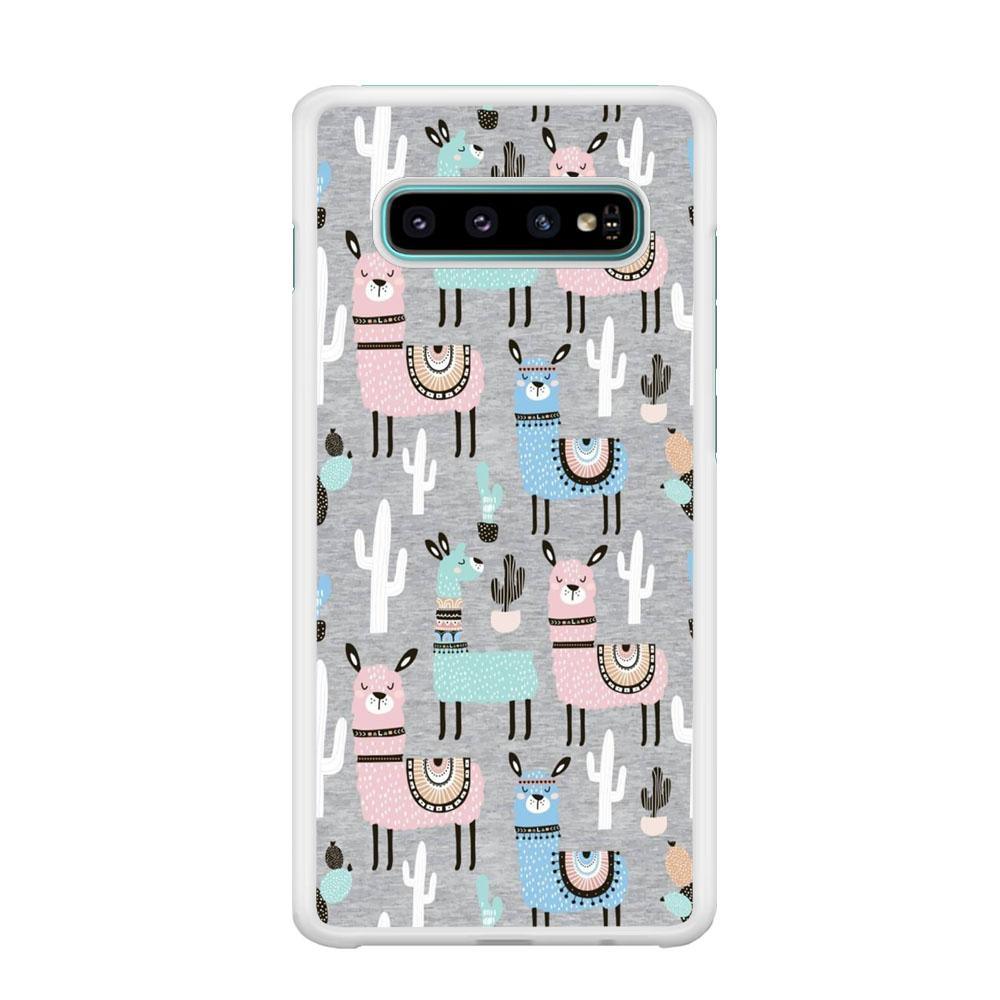 Ilama and Cactus Field Samsung Galaxy S10 Case-Oxvistore