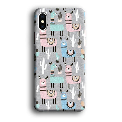 Ilama and Cactus Field iPhone X Case-Oxvistore