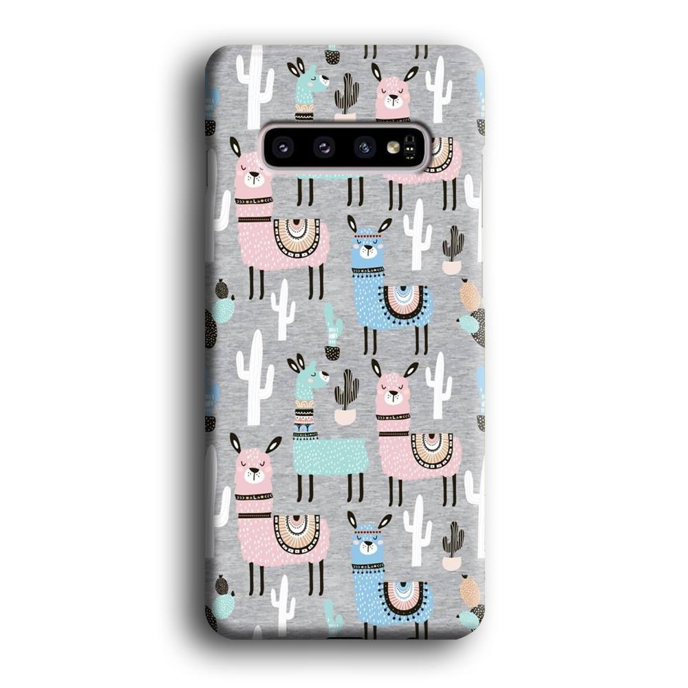 Ilama and Cactus Field Samsung Galaxy S10 Case-Oxvistore