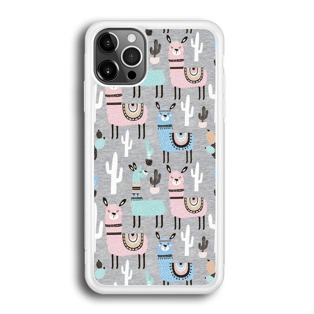 Ilama and Cactus Field iPhone 12 Pro Case-Oxvistore