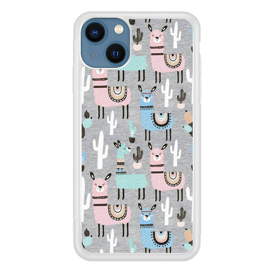 Ilama and Cactus Field iPhone 15 Plus Case-Oxvistore