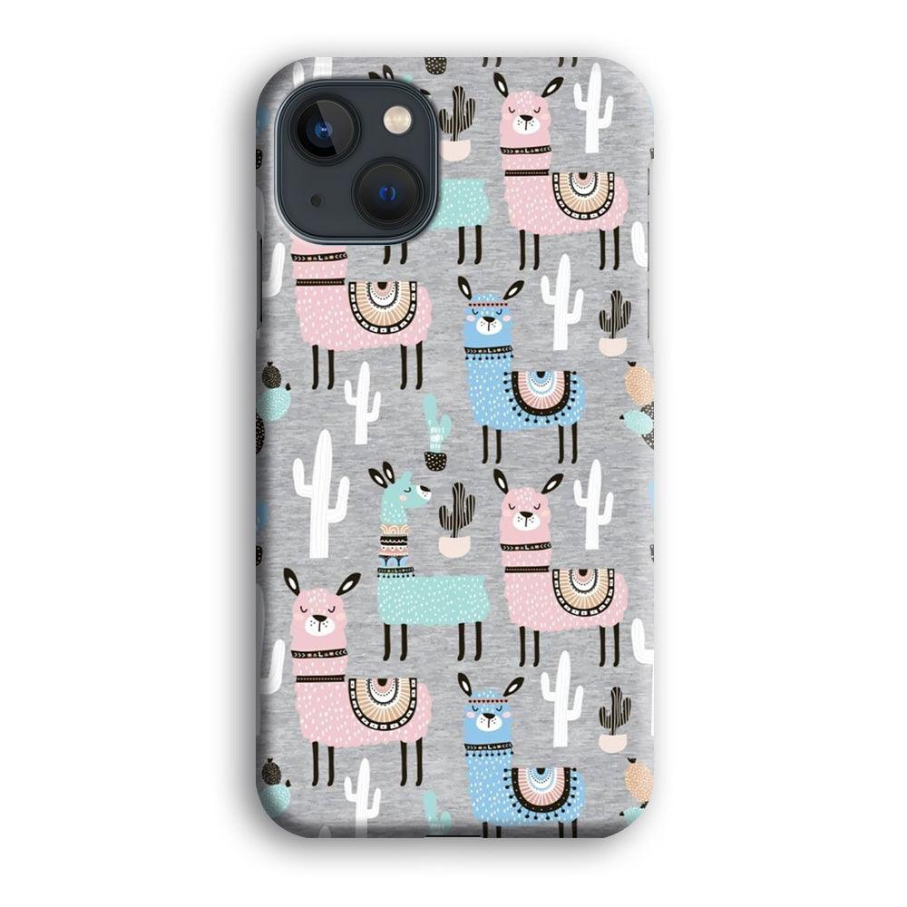 Ilama and Cactus Field iPhone 15 Plus Case-Oxvistore