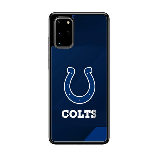 Indianapolis Colts Layer of Shapes Samsung Galaxy S20 Plus Case-Rubber Black (2D Case)-Oxvistore