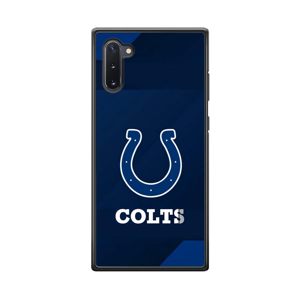 Indianapolis Colts Layer of Shapes Samsung Galaxy Note 10 Case-Rubber Black (2D Case)-Oxvistore