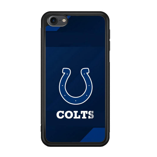 Indianapolis Colts Layer of Shapes iPod Touch 6 Case-Rubber Black (2D Case)-Oxvistore