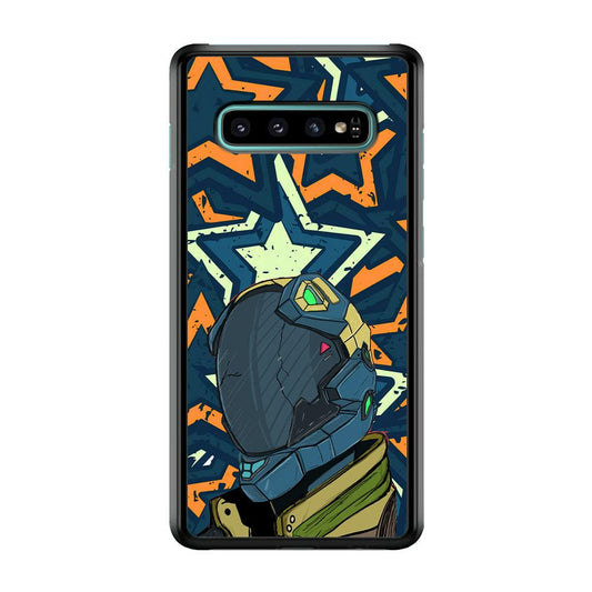 Intergalactic Hunter Samsung Galaxy S10 Case-Rubber White (2D Case)-Oxvistore
