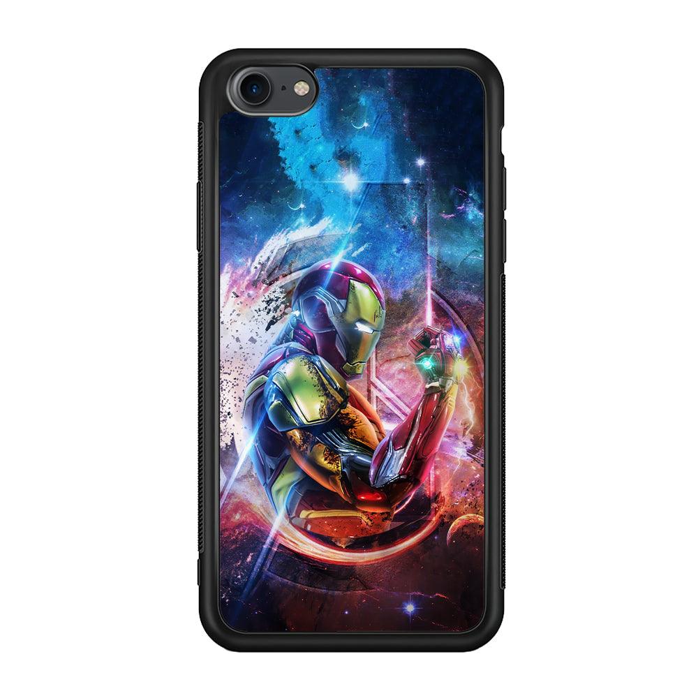 Iron Man Hold The Stone of Infinity iPhone 7 Case-Rubber Black (2D Case)-Oxvistore