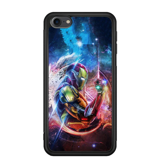 Iron Man Hold The Stone of Infinity iPod Touch 6 Case-Rubber Black (2D Case)-Oxvistore