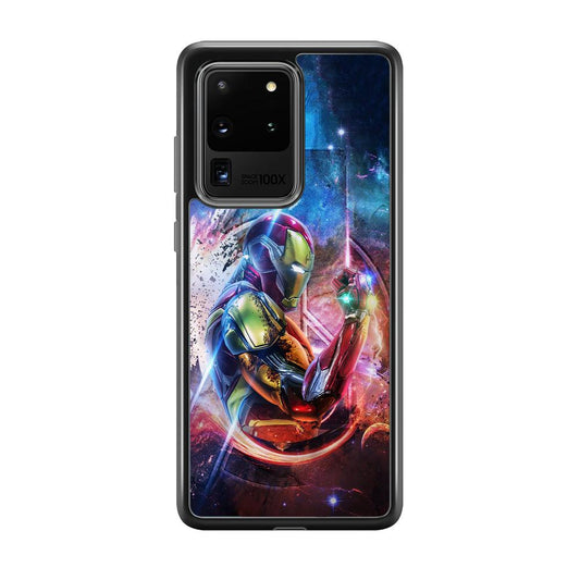Iron Man Hold The Stone of Infinity Samsung Galaxy S20 Ultra Case-Rubber Black (2D Case)-Oxvistore