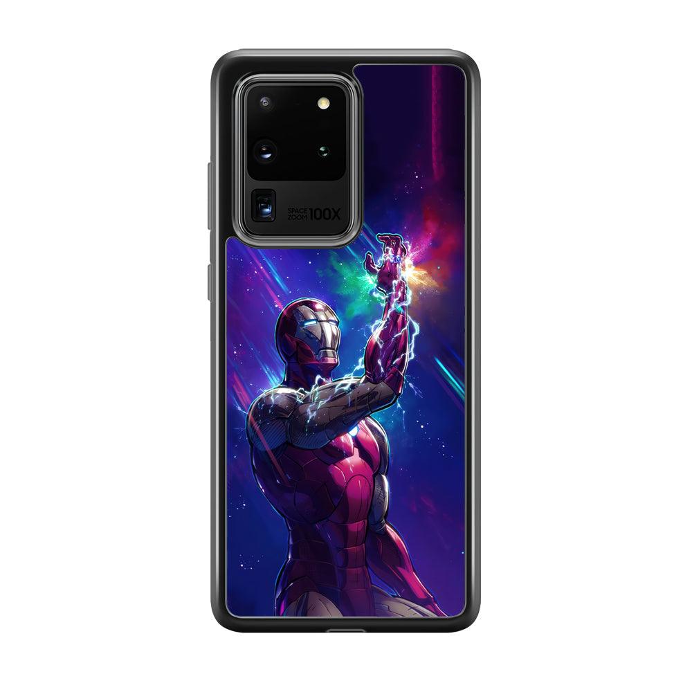 Iron Man Power of Infinity Samsung Galaxy S20 Ultra Case-Rubber Black (2D Case)-Oxvistore