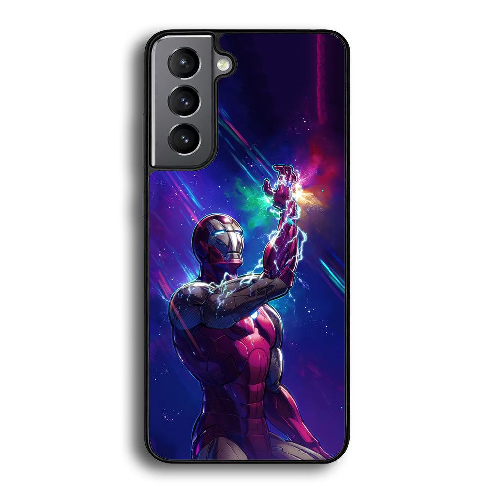 Iron Man Power of Infinity Samsung Galaxy S22 Plus Case-Rubber Black (2D Case)-Oxvistore