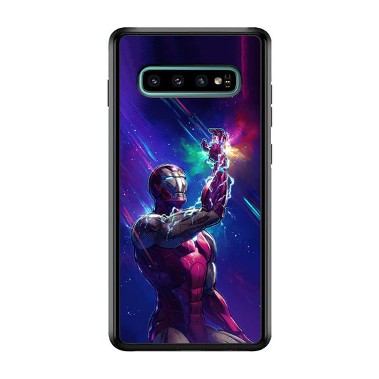 Iron Man Power of Infinity Samsung Galaxy S10 Case-Rubber Black (2D Case)-Oxvistore