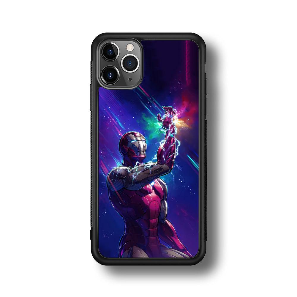 Iron Man Power of Infinity iPhone 11 Pro Max Case-Rubber Black (2D Case)-Oxvistore