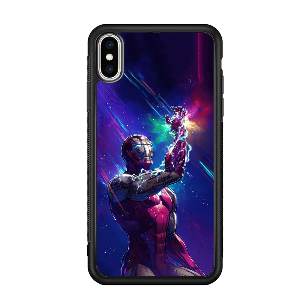 Iron Man Power of Infinity iPhone Xs Max Case-Rubber Black (2D Case)-Oxvistore