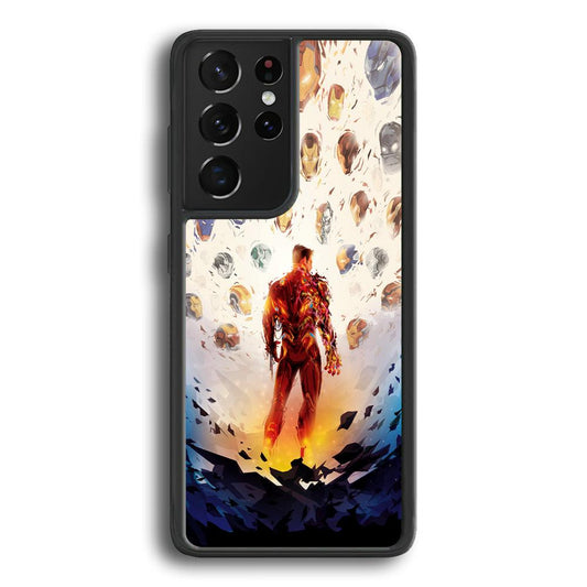 Iron Man Soul of Heroes Samsung Galaxy S21 Ultra Case-Rubber Black (2D Case)-Oxvistore