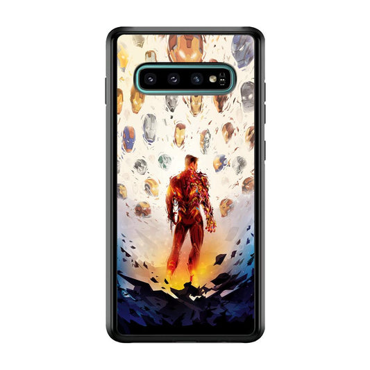 Iron Man Soul of Heroes Samsung Galaxy S10 Case-Rubber Black (2D Case)-Oxvistore