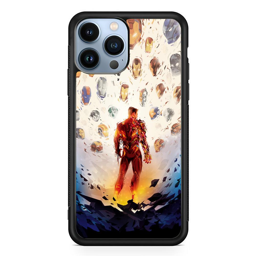 Iron Man Soul of Heroes iPhone 14 Pro Max Case-Rubber Black (2D Case)-Oxvistore