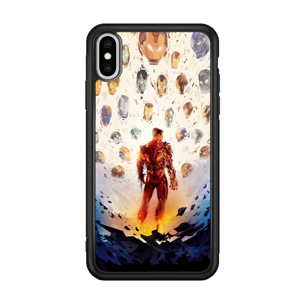 Iron Man Soul of Heroes iPhone Xs Max Case-Rubber Black (2D Case)-Oxvistore