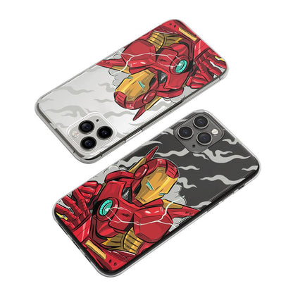 Iron Man Stare on Struggle Clear Soft Case-Oxvistore