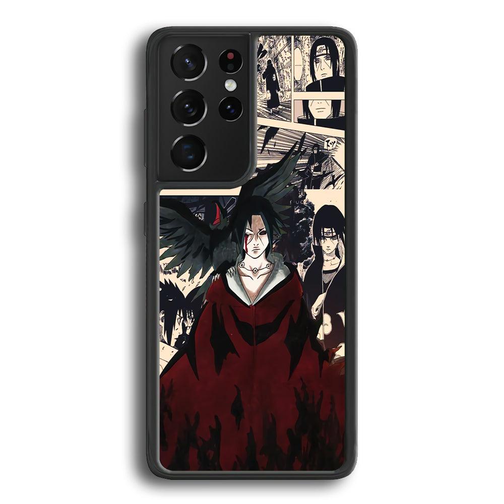 Itachi The Edo Tensei Breaker Samsung Galaxy S21 Ultra Case-Rubber Black (2D Case)-Oxvistore