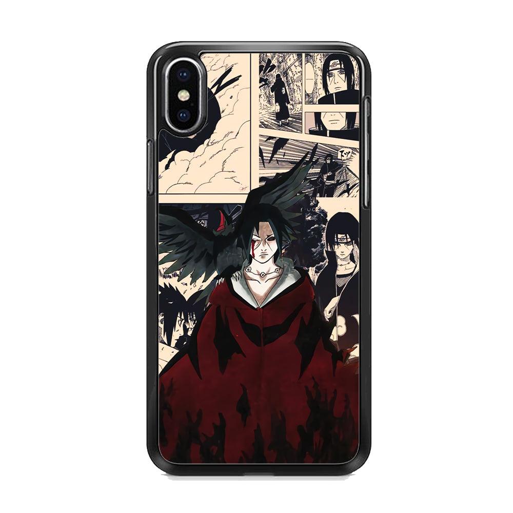 Itachi The Edo Tensei Breaker iPhone X Case-Rubber Black (2D Case)-Oxvistore