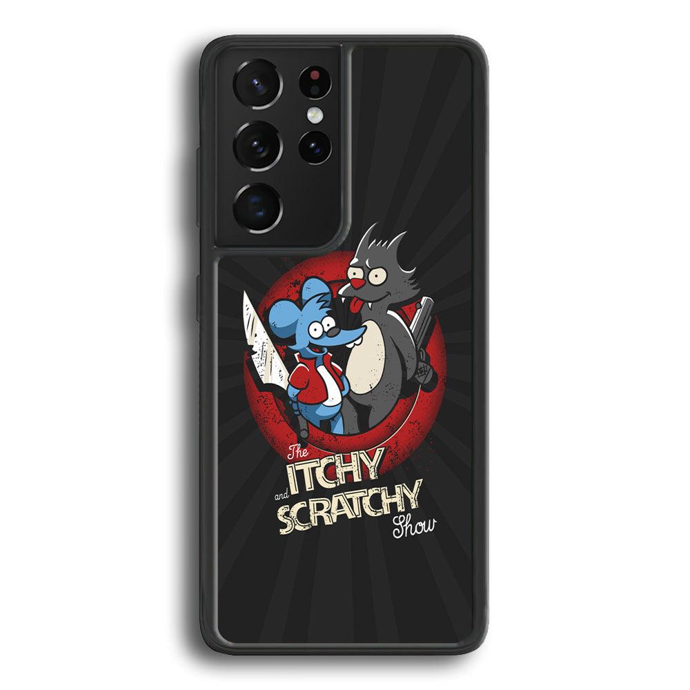 Itchy and Scratchy The Killer Samsung Galaxy S24 Ultra Case-Rubber Black (2D Case)-Oxvistore