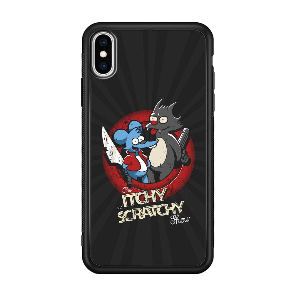Itchy and Scratchy The Killer iPhone Xs Max Case-Rubber Black (2D Case)-Oxvistore