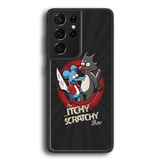 Itchy and Scratchy The Killer Samsung Galaxy S21 Ultra Case-Rubber Black (2D Case)-Oxvistore