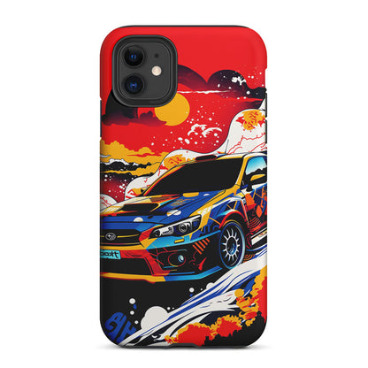 Japanese Retro Car Sunset 2 in 1 Tough Phone Case