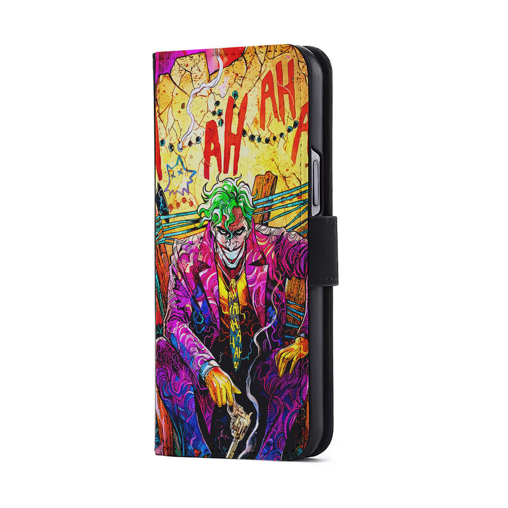 Joker Comics Colorful Flip Wallet Phone Case