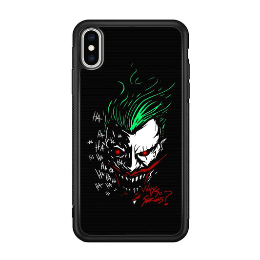 Joker Dark Silhouette iPhone XS Case-Rubber Black (2D Case)-Oxvistore