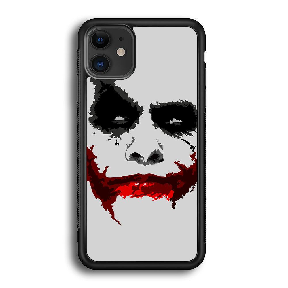 Joker Face of Seriousness iPhone 11 Case-Rubber White (2D Case)-Oxvistore