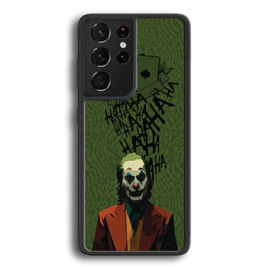 Joker Laugh in Silence Samsung Galaxy S21 Ultra Case-Rubber Black (2D Case)-Oxvistore