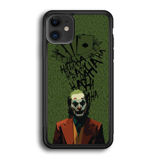 Joker Laugh in Silence iPhone 11 Case-Rubber Black (2D Case)-Oxvistore