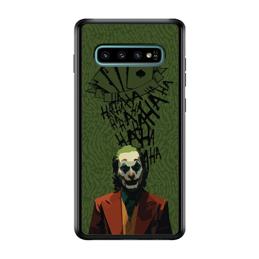 Joker Laugh in Silence Samsung Galaxy S10 Case-Rubber Black (2D Case)-Oxvistore