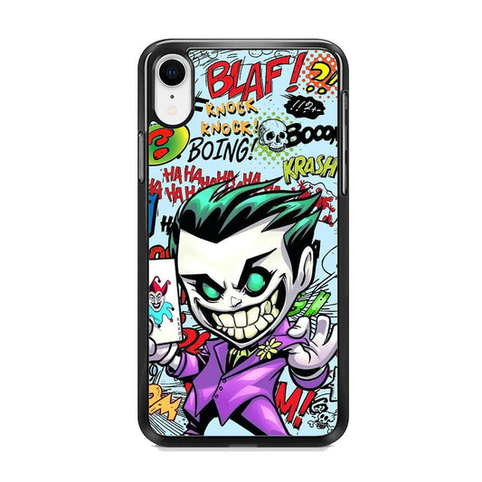 Joker Cartoon Smily Bomb iPhone XR Case-Rubber Black (2D Case)-Oxvistore