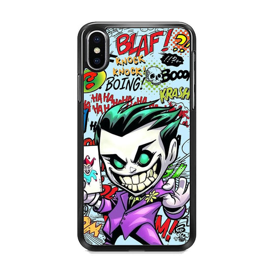 Joker Cartoon Smily Bomb iPhone XS MAX Case-Rubber White (2D Case)-Oxvistore