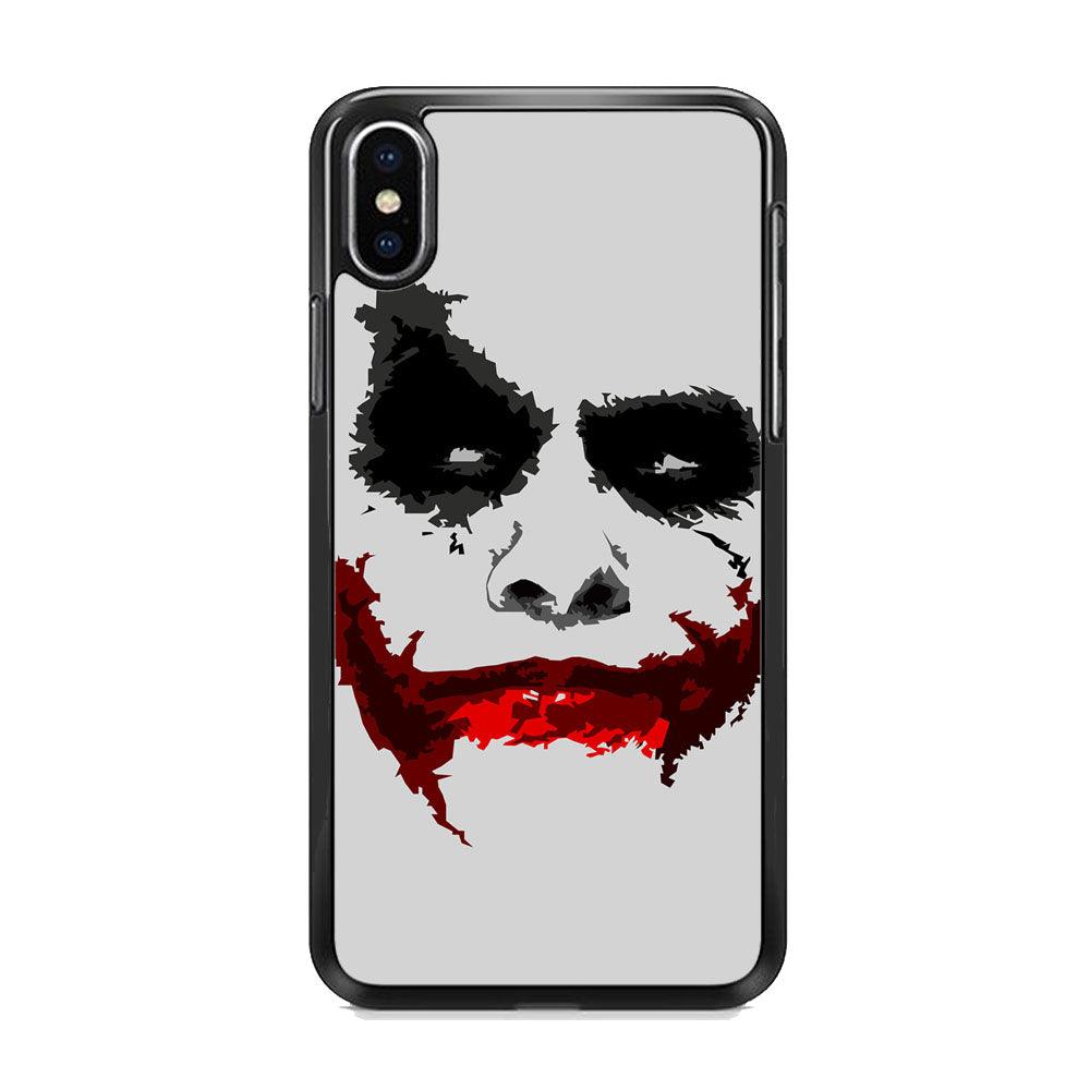 Joker Face of Seriousness iPhone XS Case-Rubber Black (2D Case)-Oxvistore