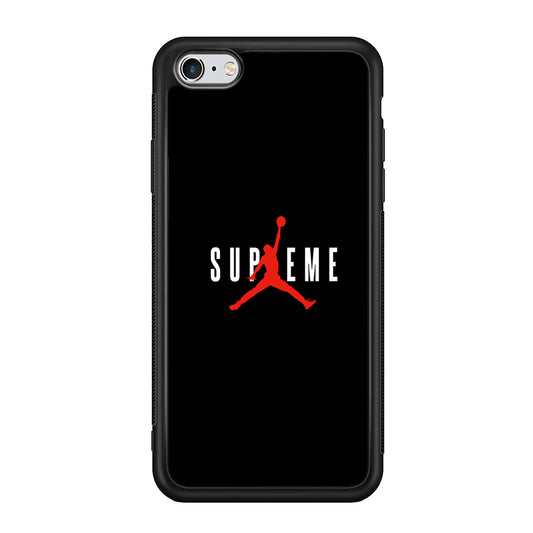 Jordan X Supreme Black Background iPhone 6 | 6s Case-Rubber Black (2D Case)-Oxvistore