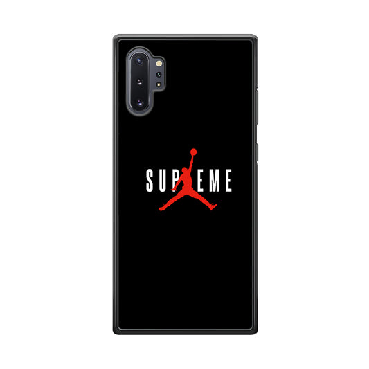 Jordan X Supreme Black Background Samsung Galaxy Note 10 Plus Case-Rubber Black (2D Case)-Oxvistore