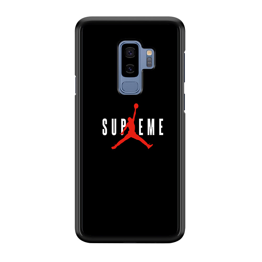 Jordan X Supreme Black Background Samsung Galaxy S9 Plus Case (Copy)-Rubber Black (2D Case)-Oxvistore