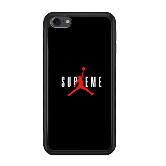 Jordan X Supreme Black Background iPod Touch 6 Case-Rubber Black (2D Case)-Oxvistore