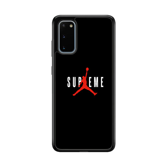 Jordan X Supreme Black Background Samsung Galaxy S20 Case-Rubber Black (2D Case)-Oxvistore