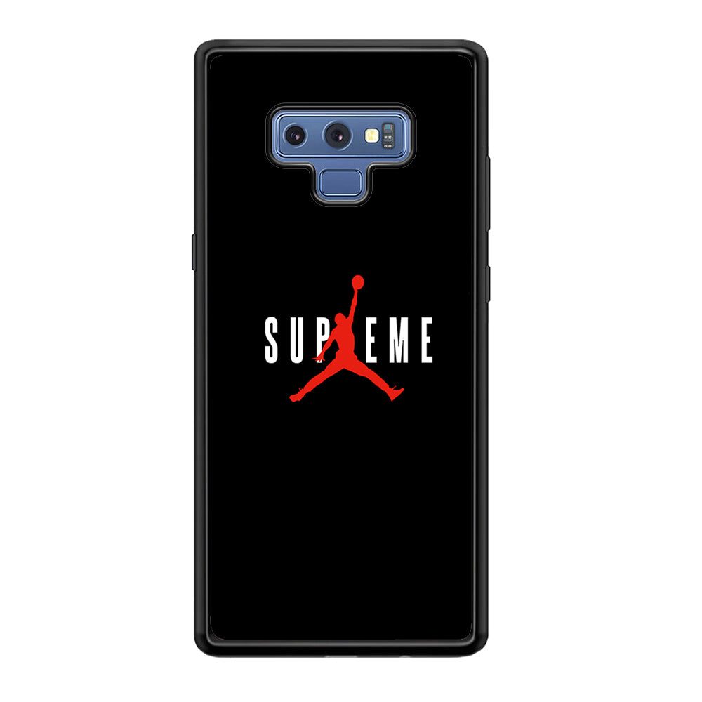 Jordan X Supreme Black Background Samsung Galaxy Note 9 Case-Rubber Black (2D Case)-Oxvistore