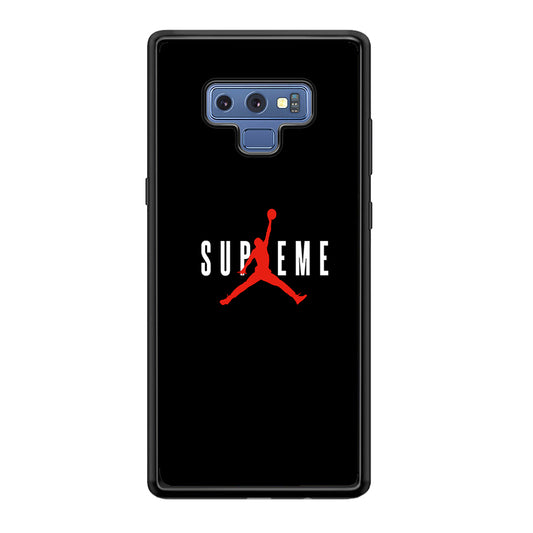 Jordan X Supreme Black Background Samsung Galaxy Note 9 Case-Rubber Black (2D Case)-Oxvistore