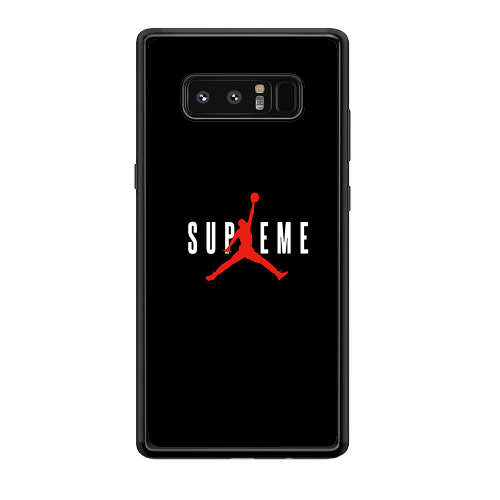 Jordan X Supreme Black Background Samsung Galaxy Note 8 Case-Rubber Black (2D Case)-Oxvistore