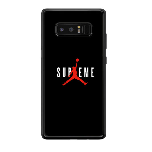 Jordan X Supreme Black Background Samsung Galaxy Note 8 Case-Rubber Black (2D Case)-Oxvistore