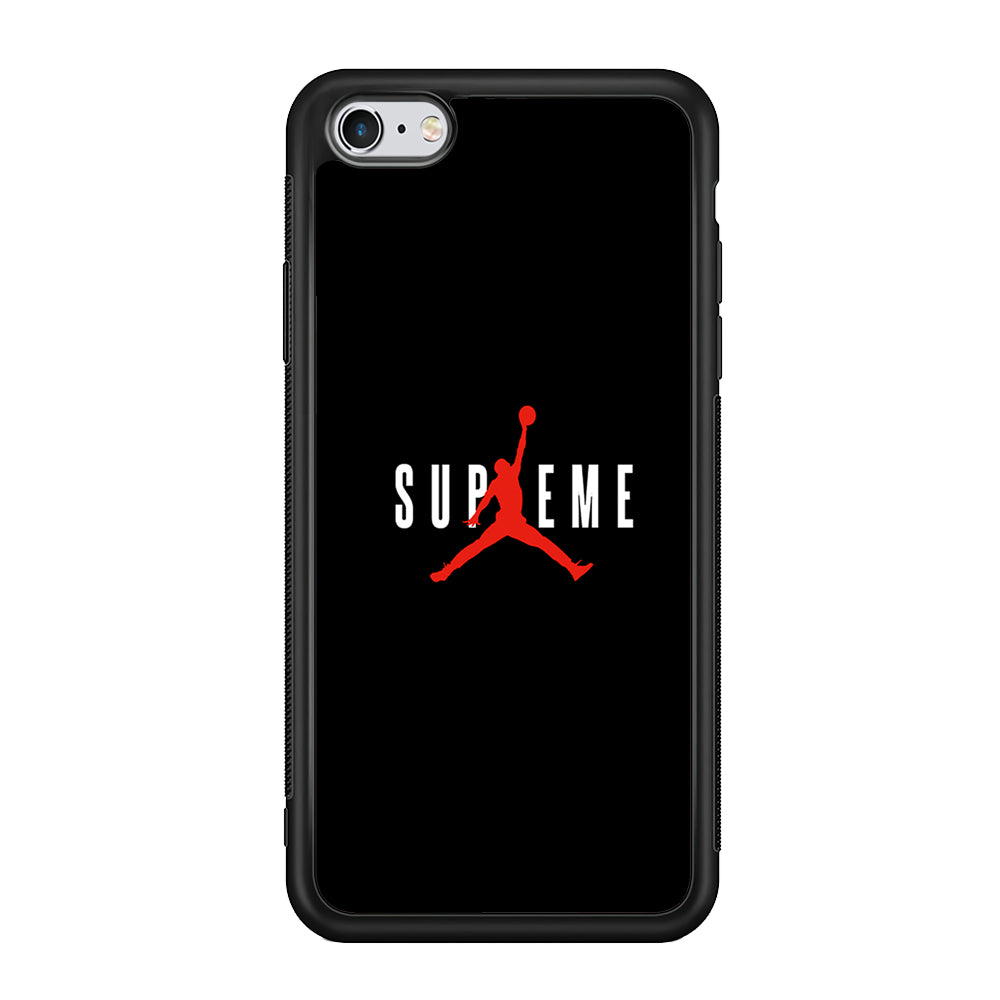 Jordan X Supreme Black Background iPhone 6 Plus | 6s Plus Case-Rubber Black (2D Case)-Oxvistore